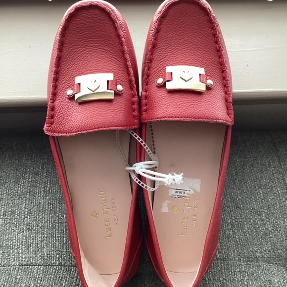 Kate Spade New York Carmen Red Leather Loafers, size 8 - Picture 8 of 10